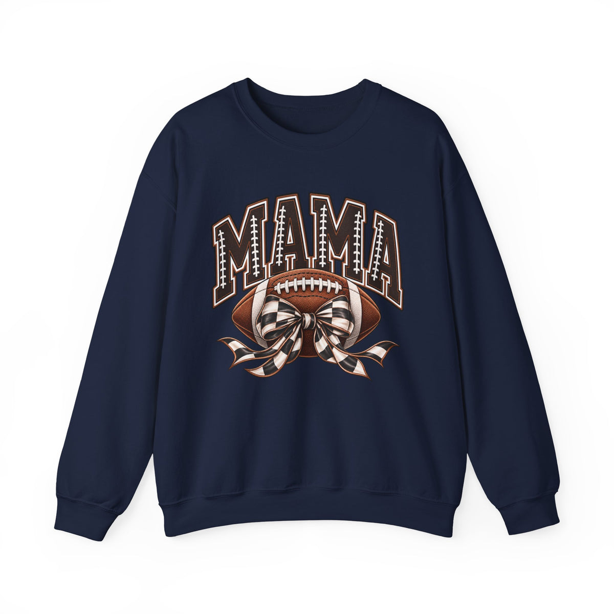 Mama Football Crewneck Sweatshirt — Vintage Gridiron Mom Graphic