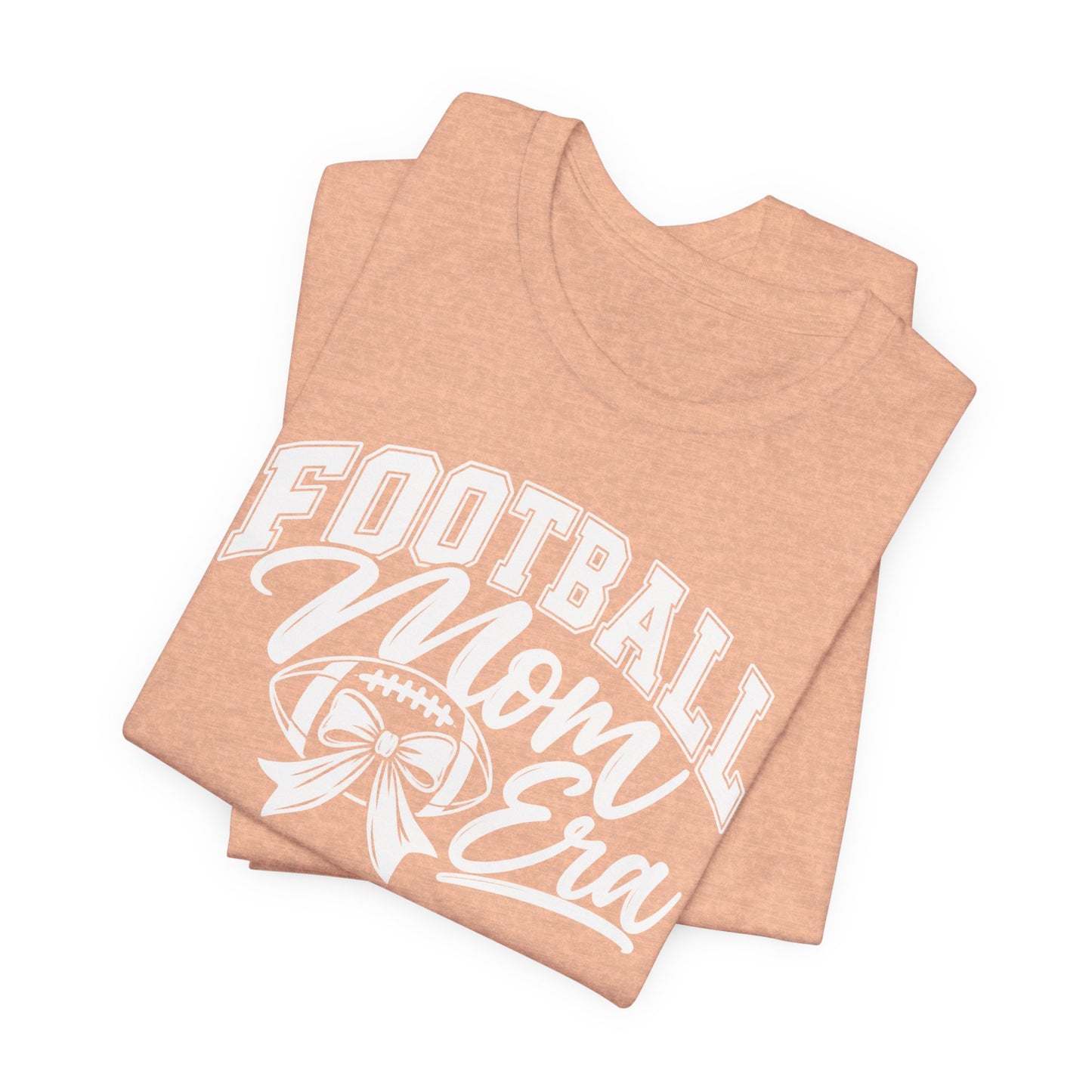 Football Mom Era T-Shirt – Cute Pink Game Day Tee with Football Ribbon
