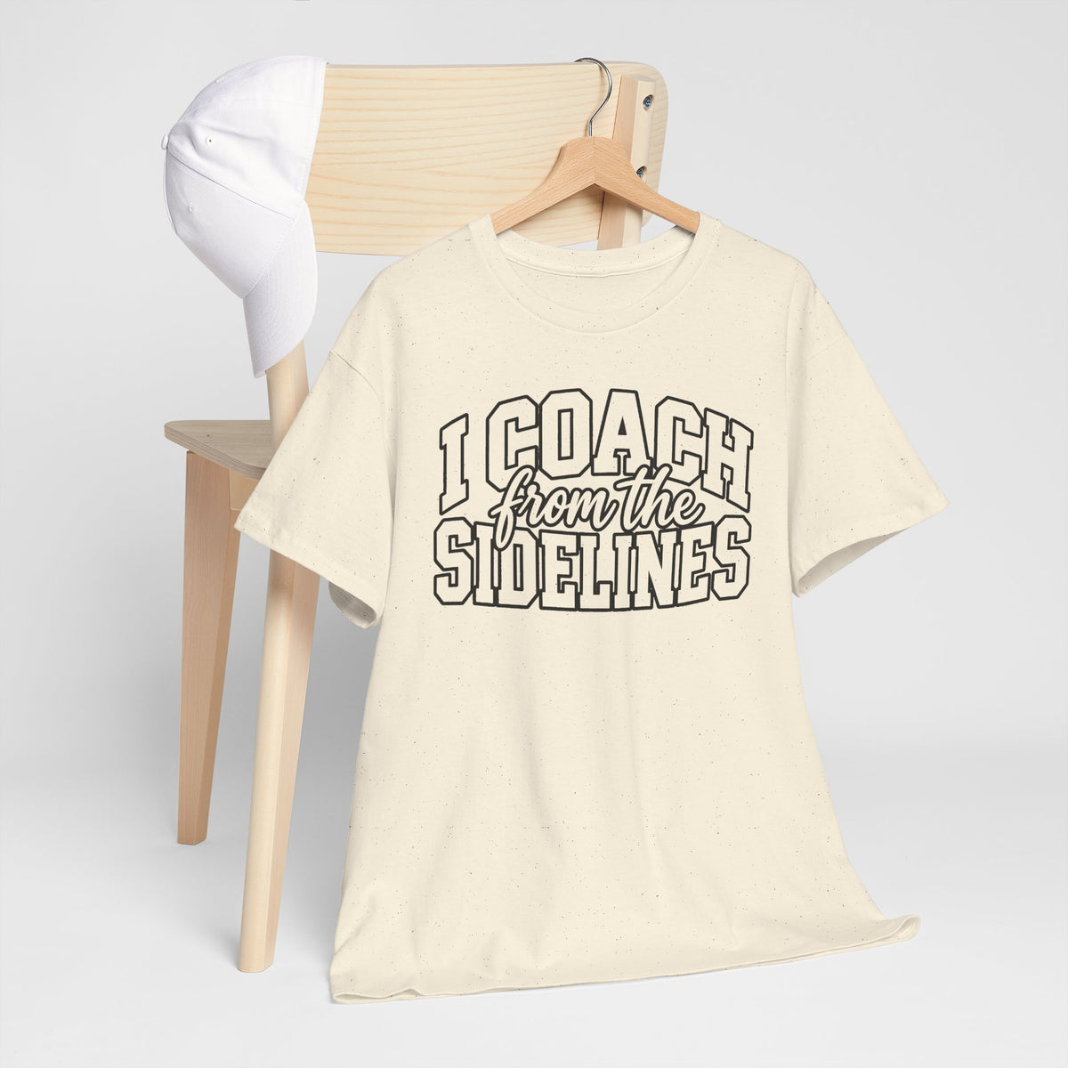 I Coach from the Sidelines T-Shirt — Cheerleader/Supporter Sideline Coach Tee