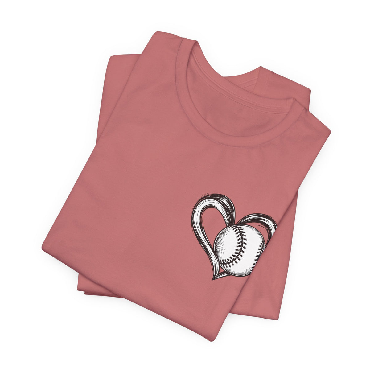 I Love Me Some Baseball T‑Shirt — Heart Baseball Graphic Tee