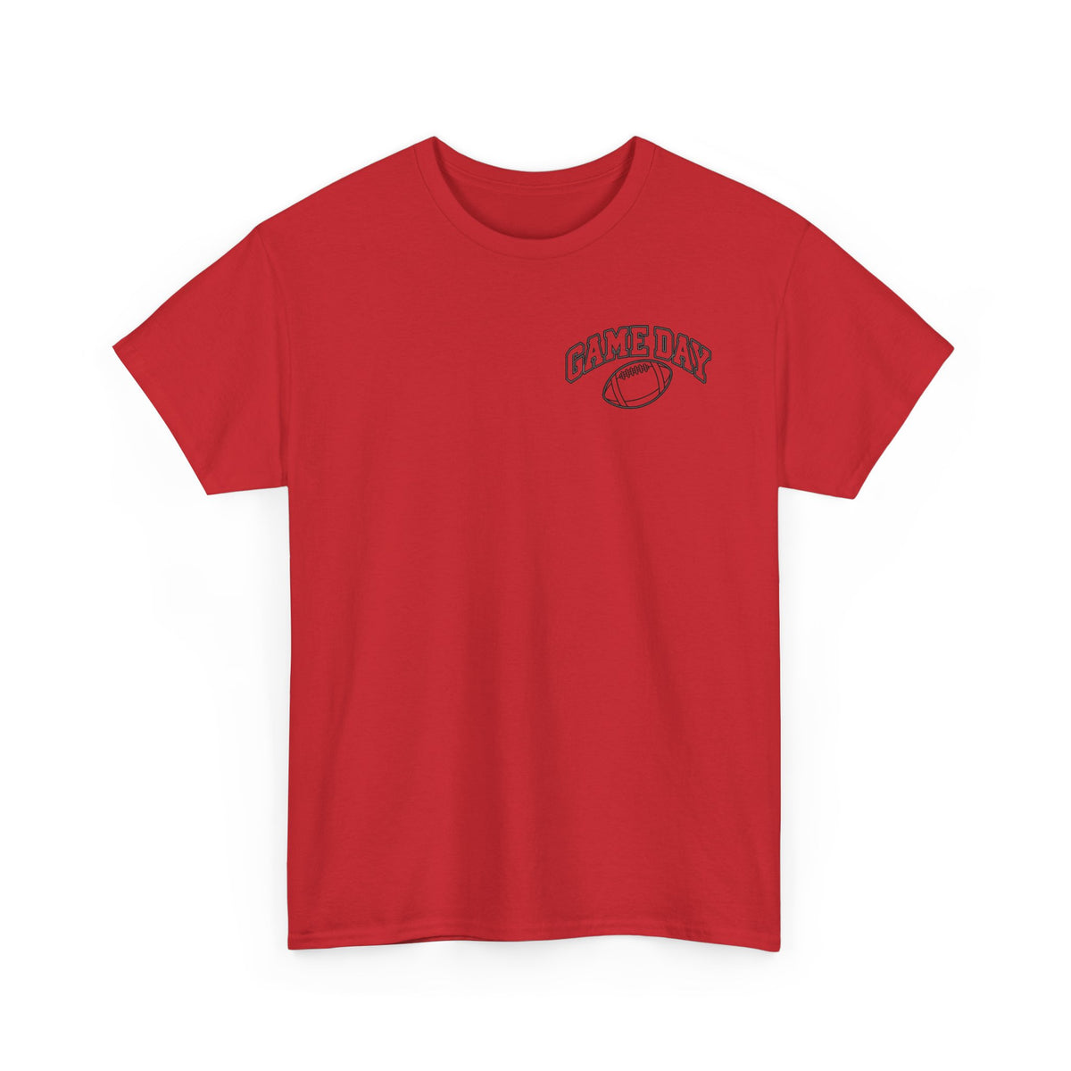 Game Day Football Tee — Minimal Chest Logo White T-Shirt