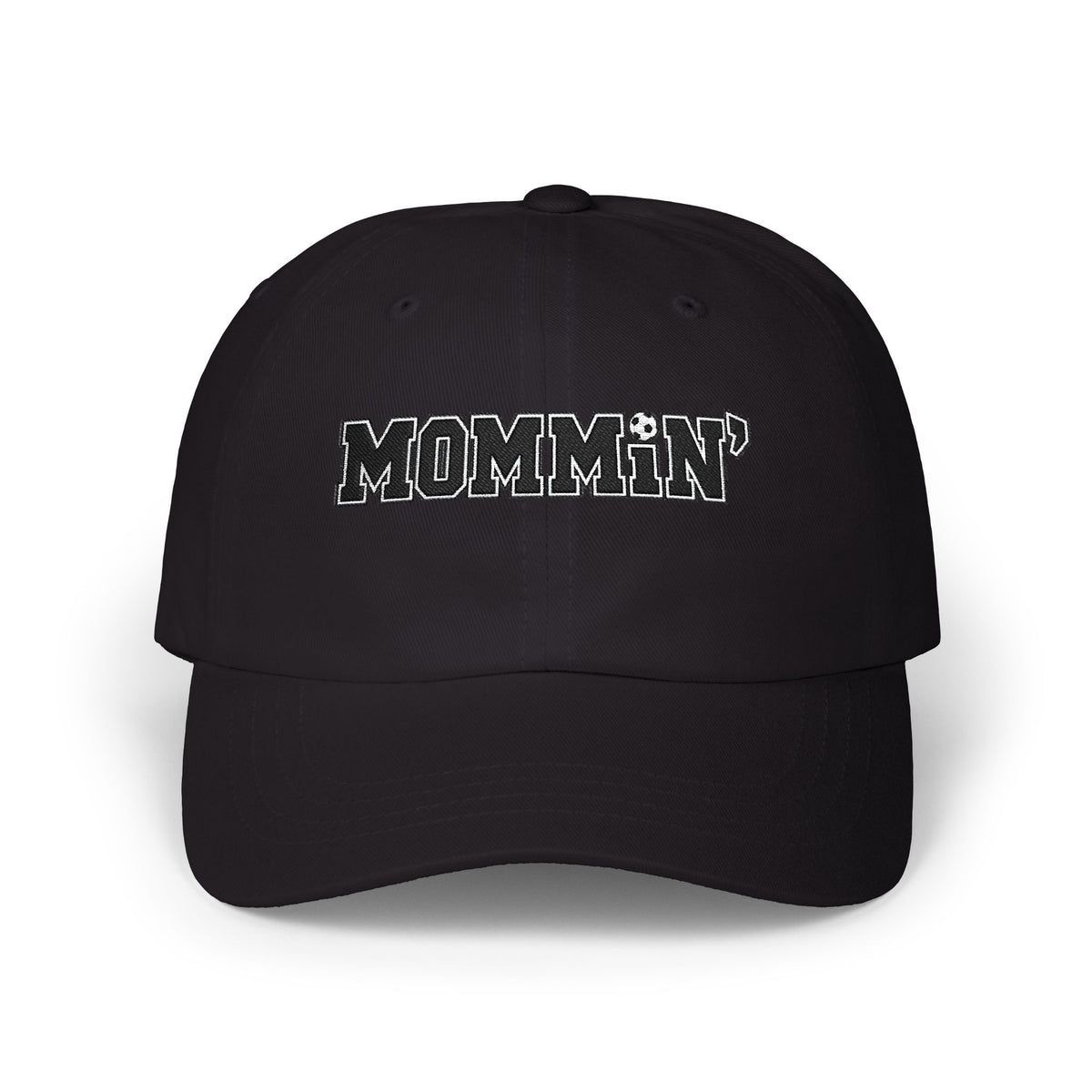 Mommin' Dad Cap — Casual White Soccer Hat for Moms