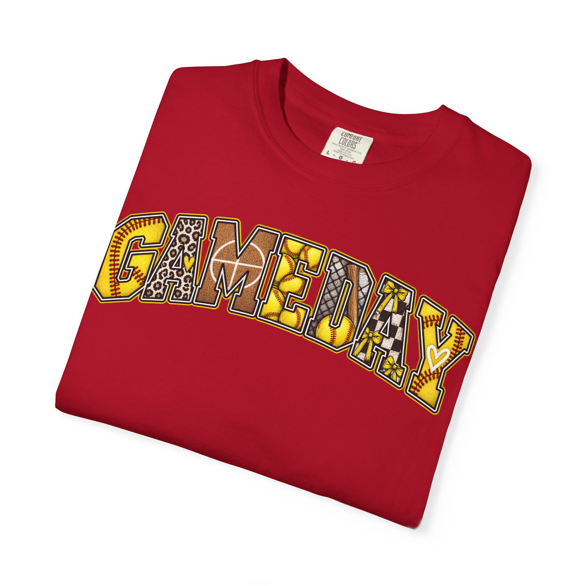 Softball Gameday Retro Patchwork T-Shirt
