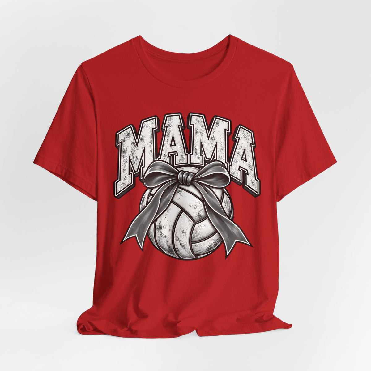 Volleyball Mama Tee — Mom Volleyball Shirt with Ribboned Ball Graphic