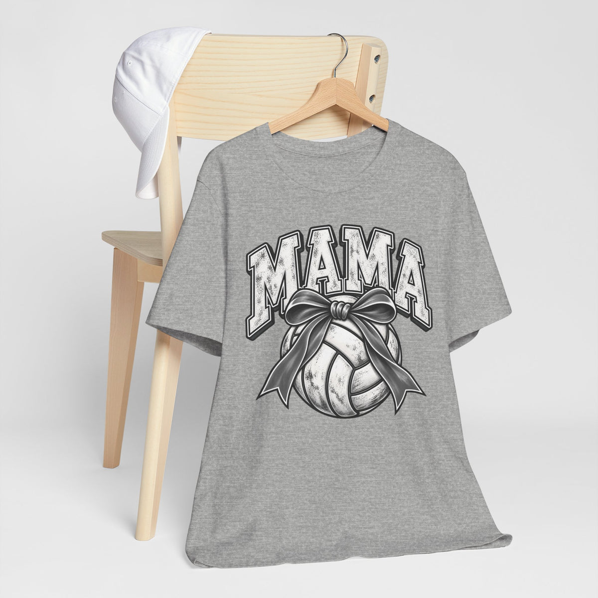 Volleyball Mama Tee — Mom Volleyball Shirt with Ribboned Ball Graphic