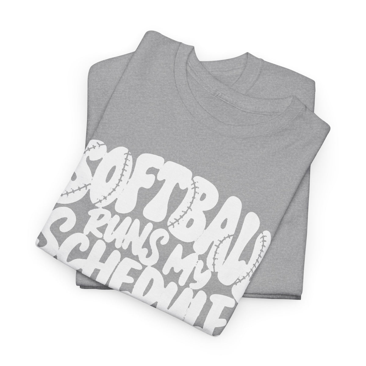 Softball Runs My Schedule T-Shirt — Women's & Girls Softball Mom/Dad Tee