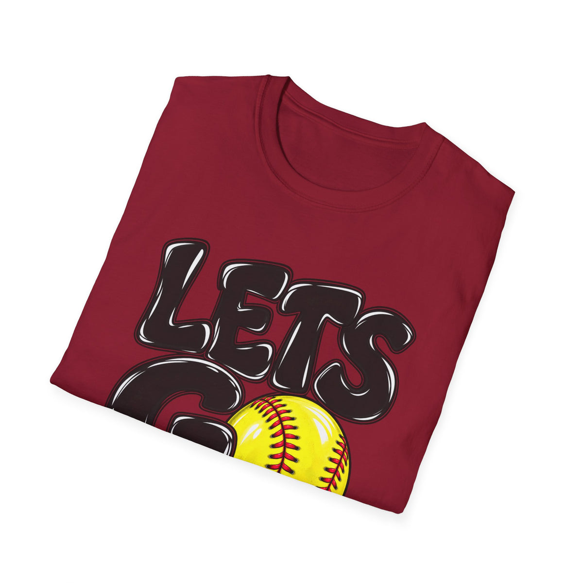 Lets Go Softball T-Shirt — "LETS GO" Graphic with Softball