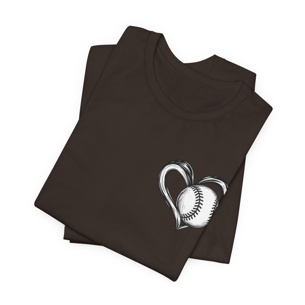 I Love Me Some Baseball T‑Shirt — Heart Baseball Graphic Tee