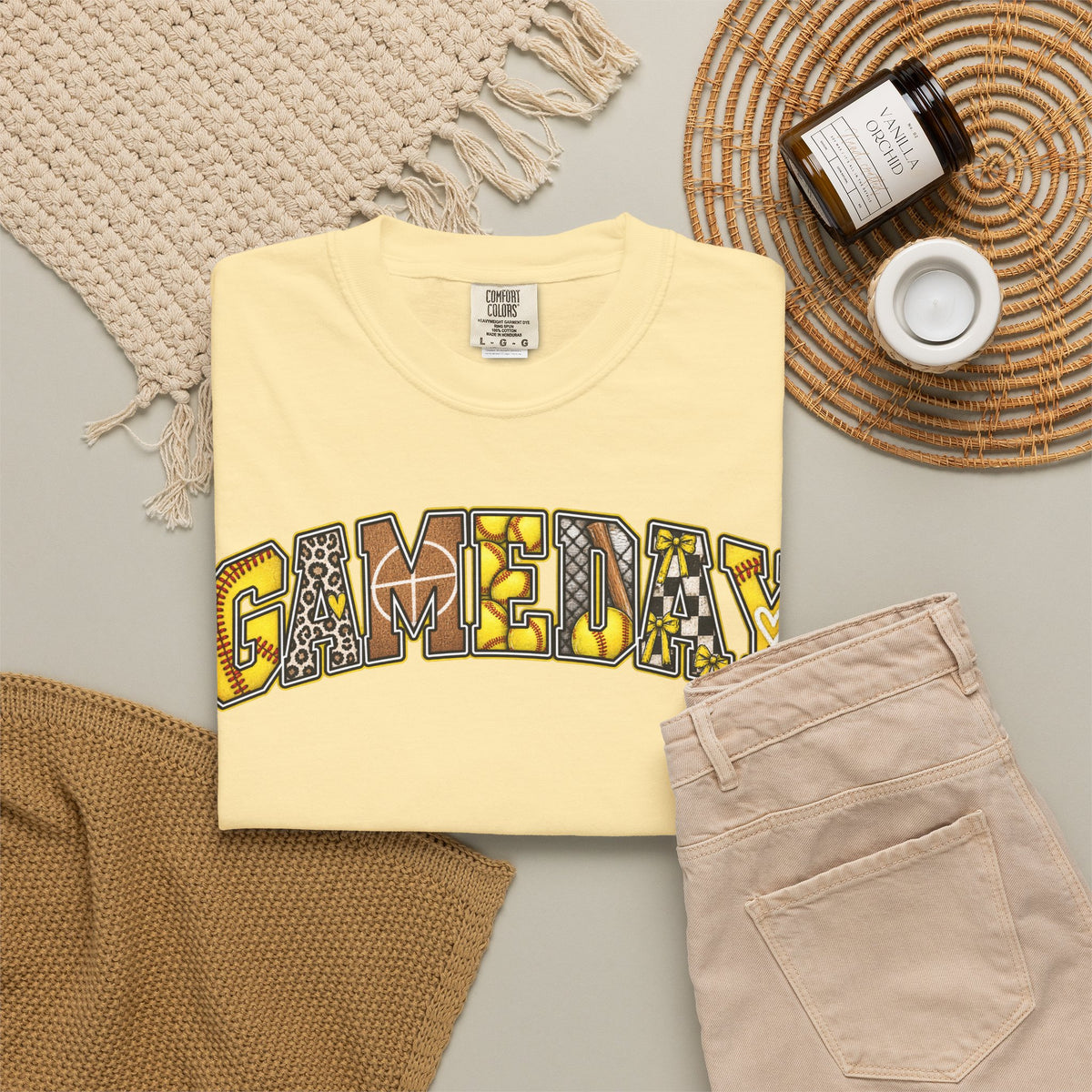 Softball Gameday Retro Patchwork T-Shirt