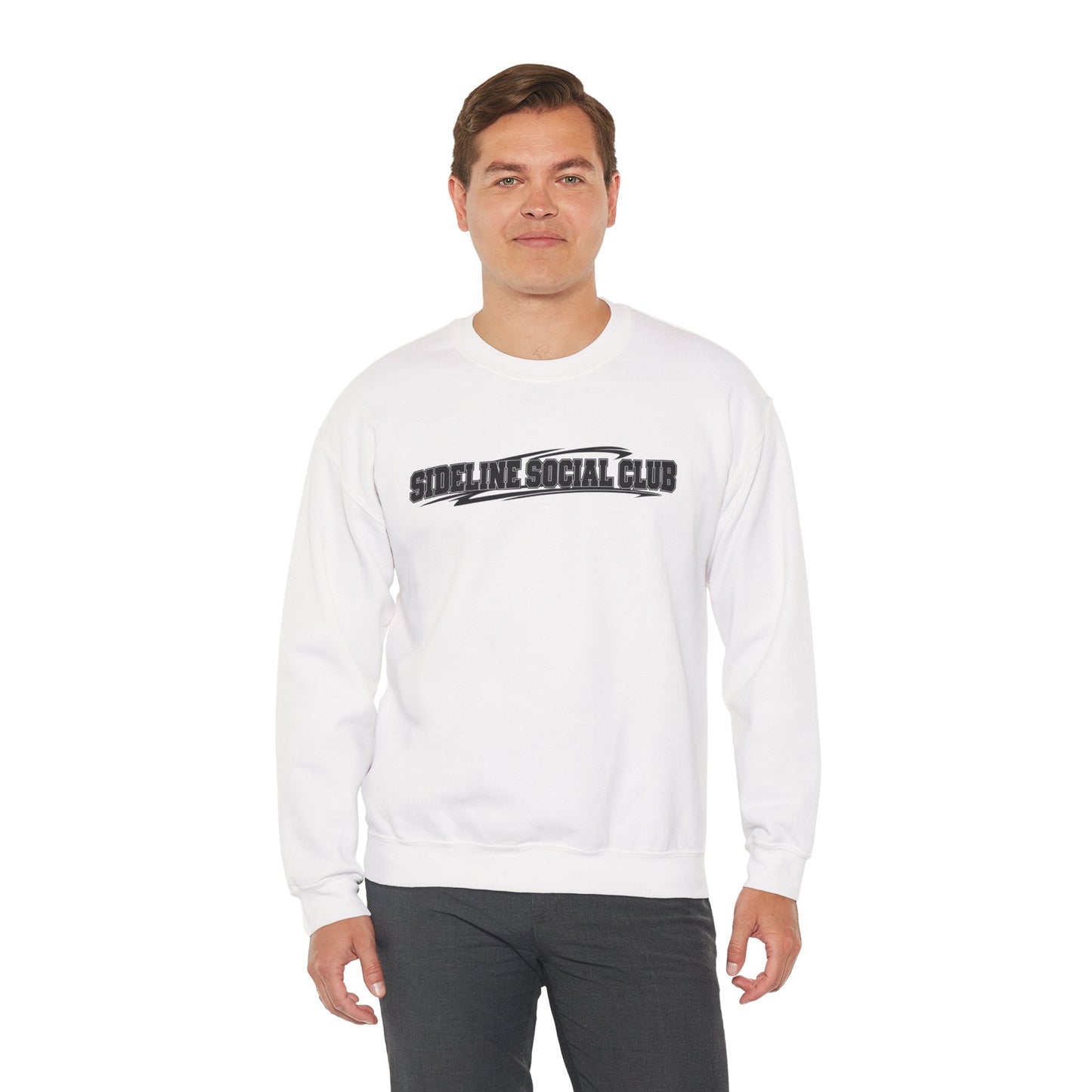 Crewneck Sweatshirt – "Sideline Social Club" Retro Athletic Graphic