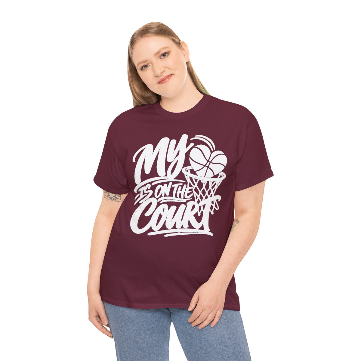 My Heart Is On The Court Basketball T-Shirt