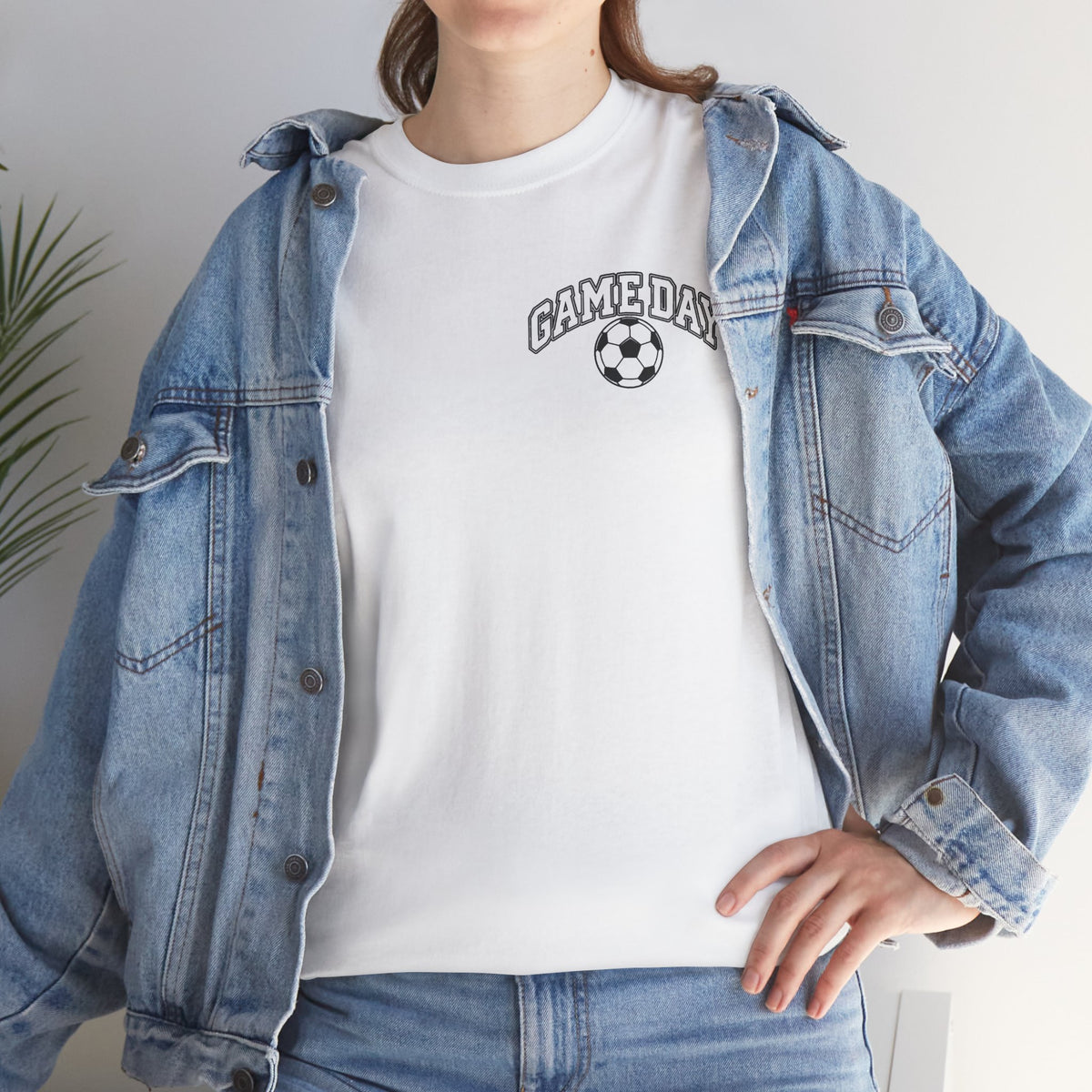 Soccer Dad T-Shirt — 'DAD' Arch with Soccer Ball Chest Graphic