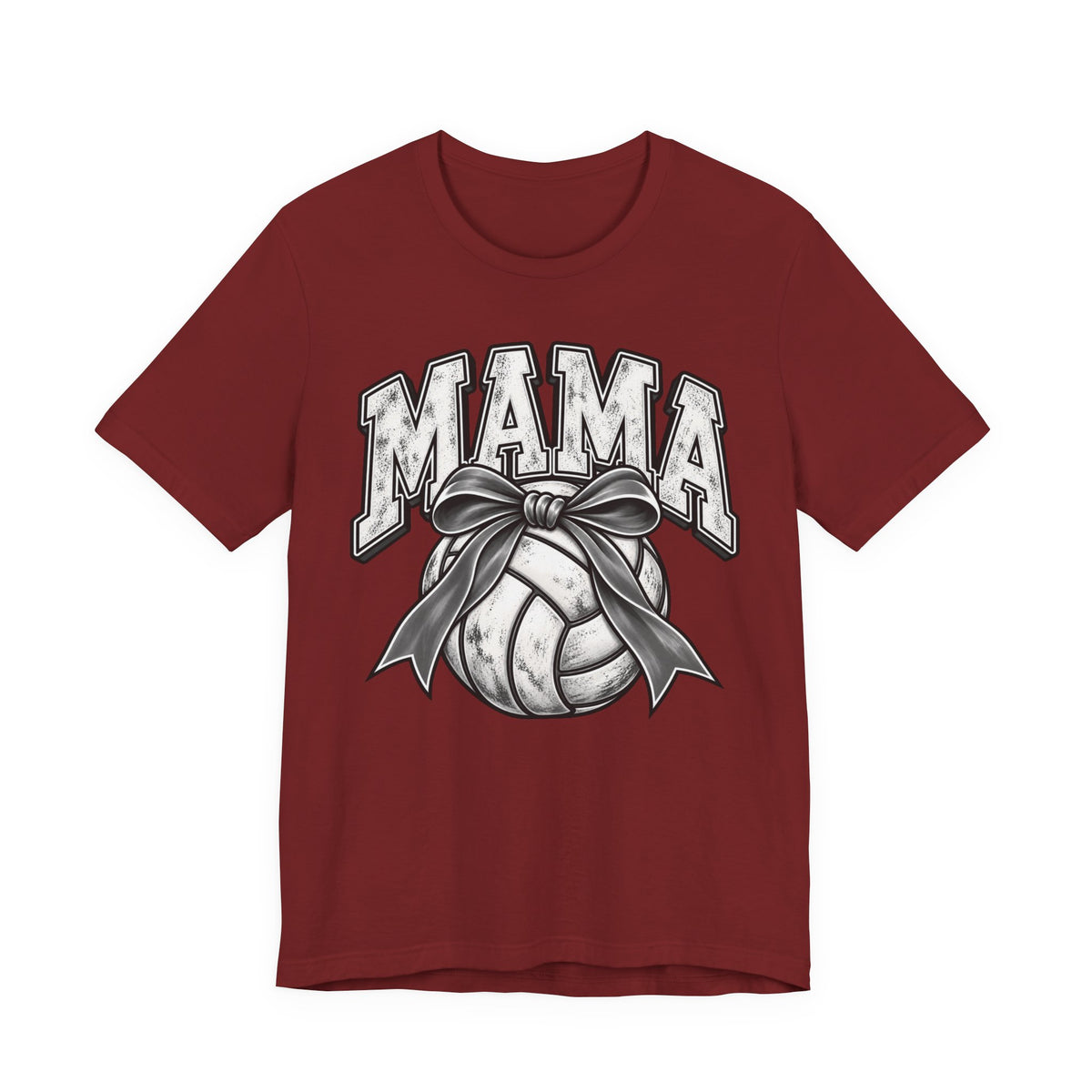 Volleyball Mama Tee — Mom Volleyball Shirt with Ribboned Ball Graphic