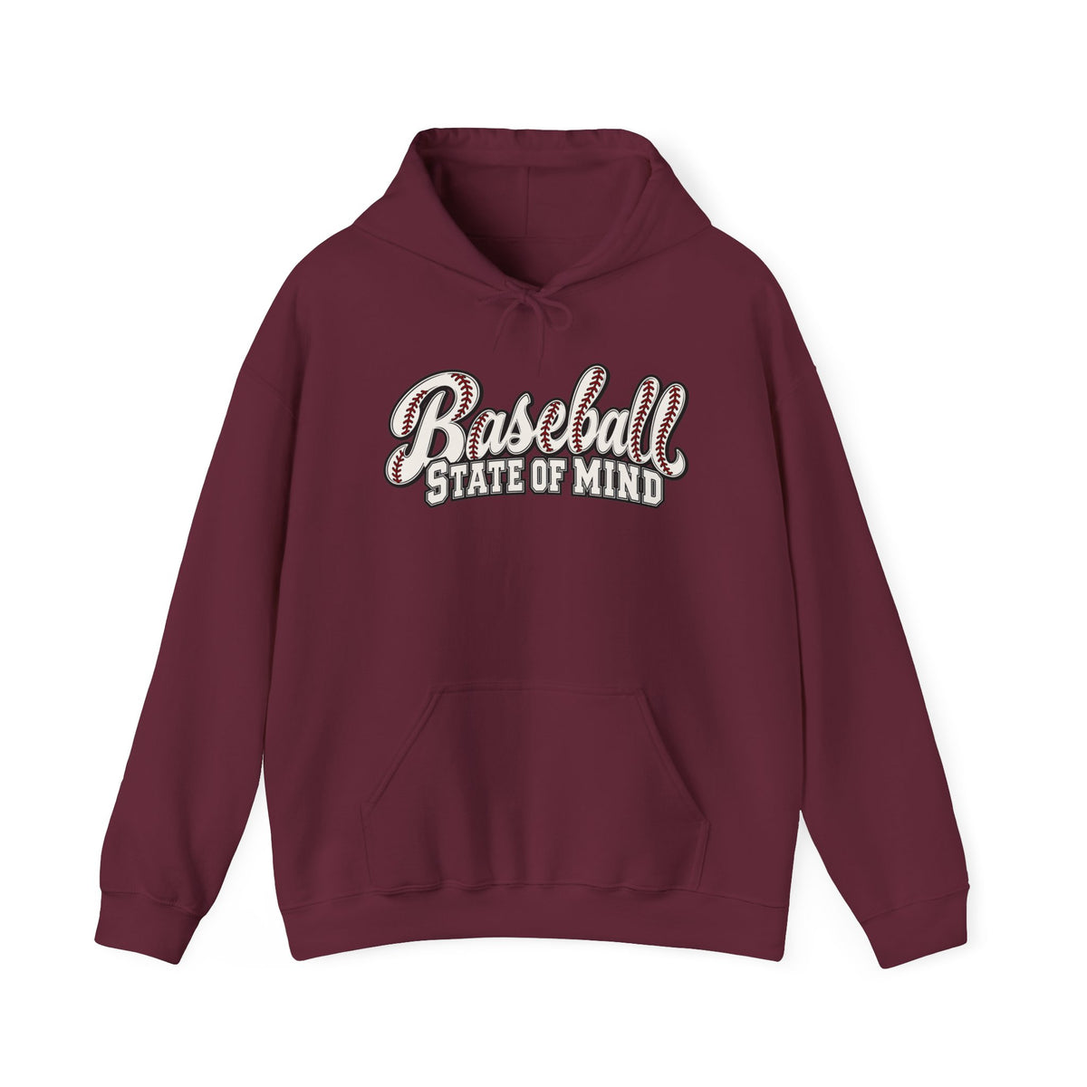 Baseball State of Mind Hoodie — Retro Script Baseball Pullover