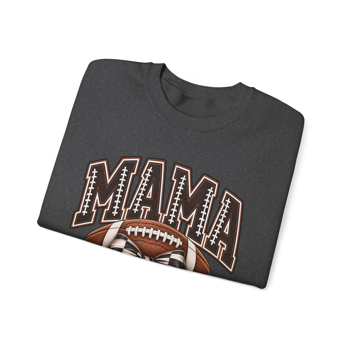 Mama Football Crewneck Sweatshirt — Vintage Gridiron Mom Graphic
