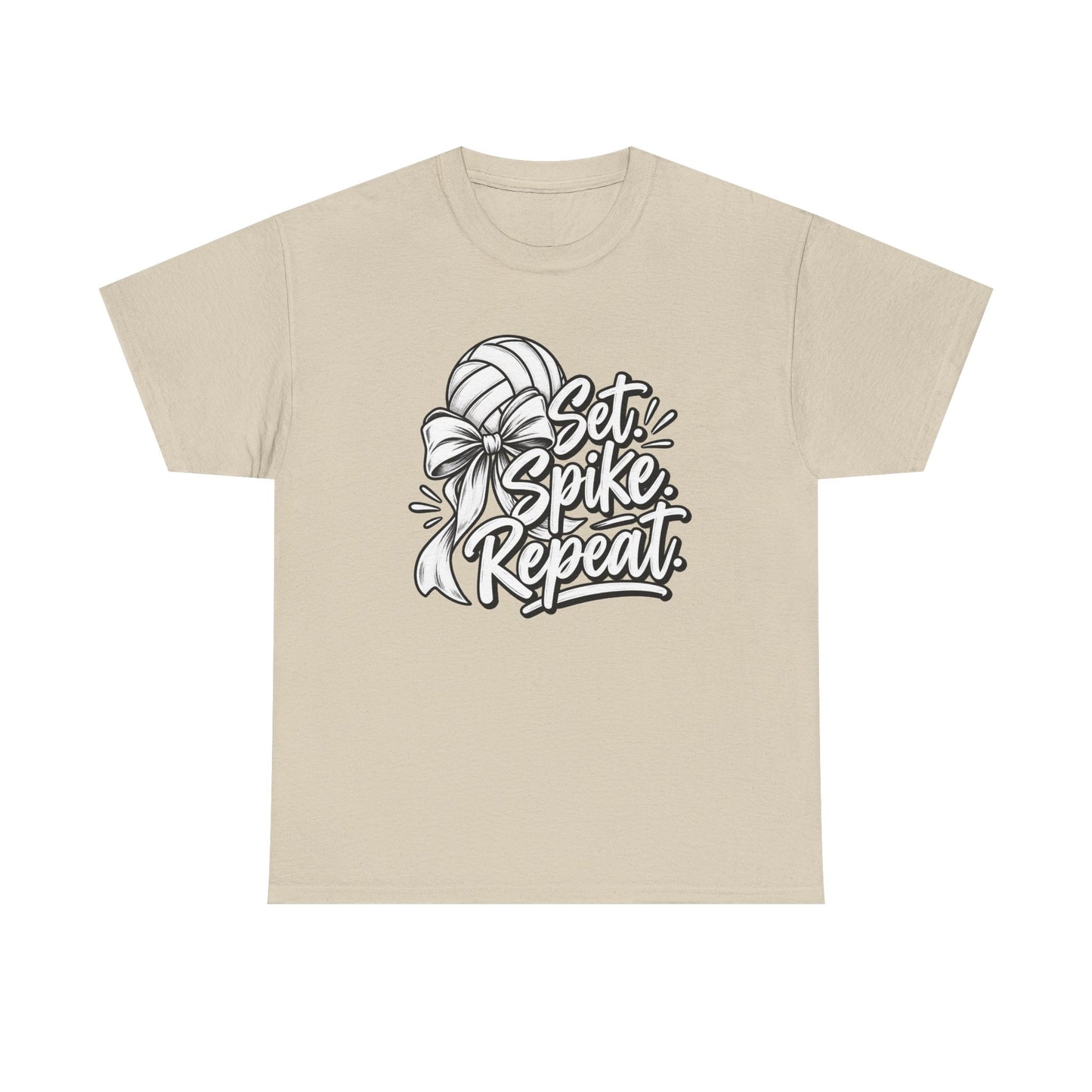 Volleyball Tee – “Set, Spike, Repeat” Graphic T-Shirt