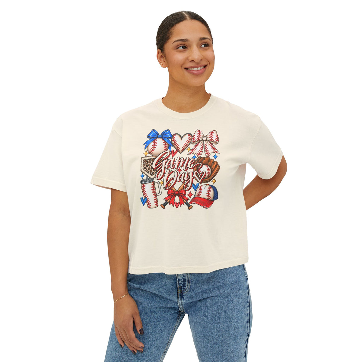 Game Day Baseball Women's Boxy Tee