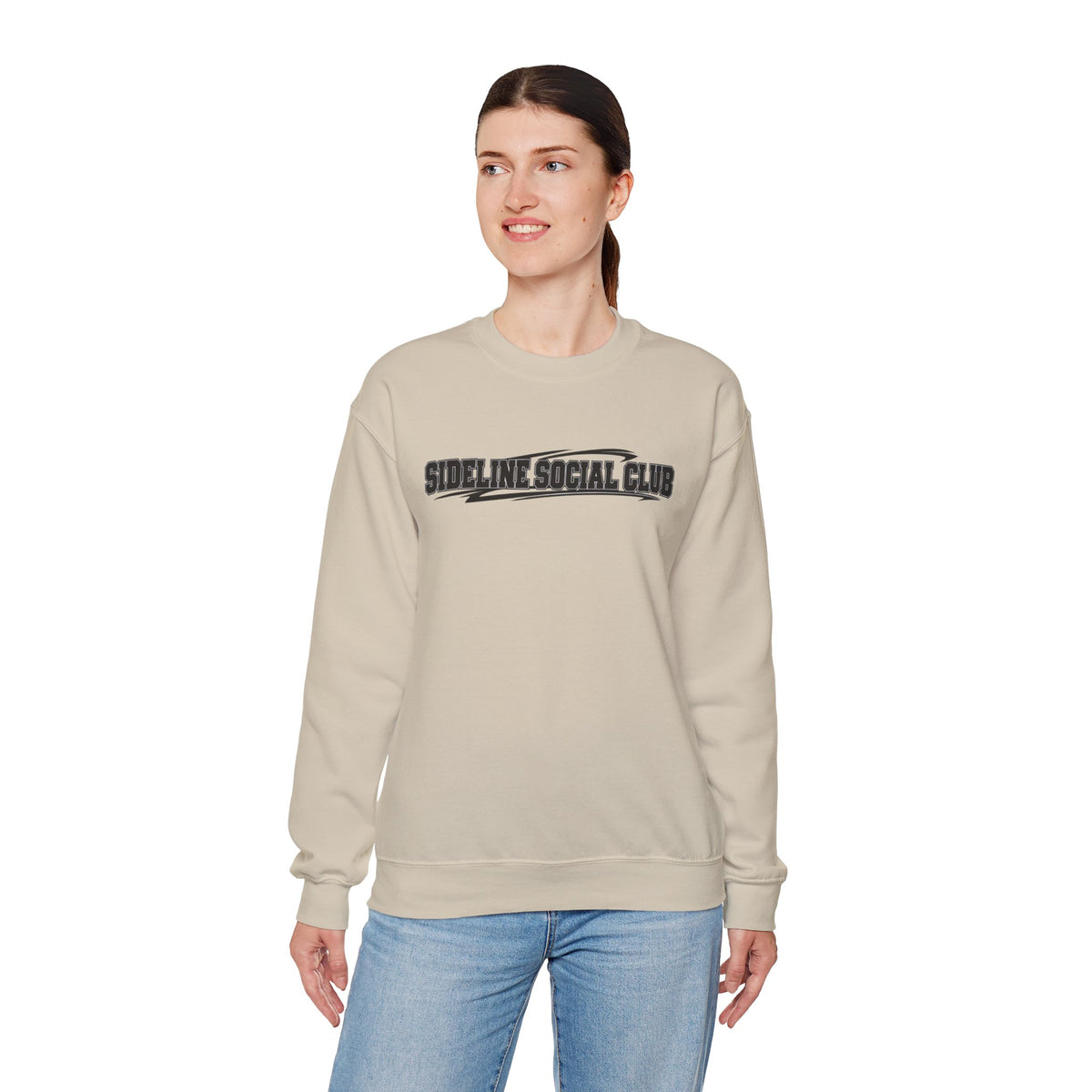 Crewneck Sweatshirt – "Sideline Social Club" Retro Athletic Graphic