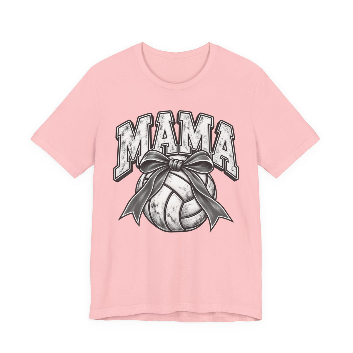 Volleyball Mama Tee — Mom Volleyball Shirt with Ribboned Ball Graphic