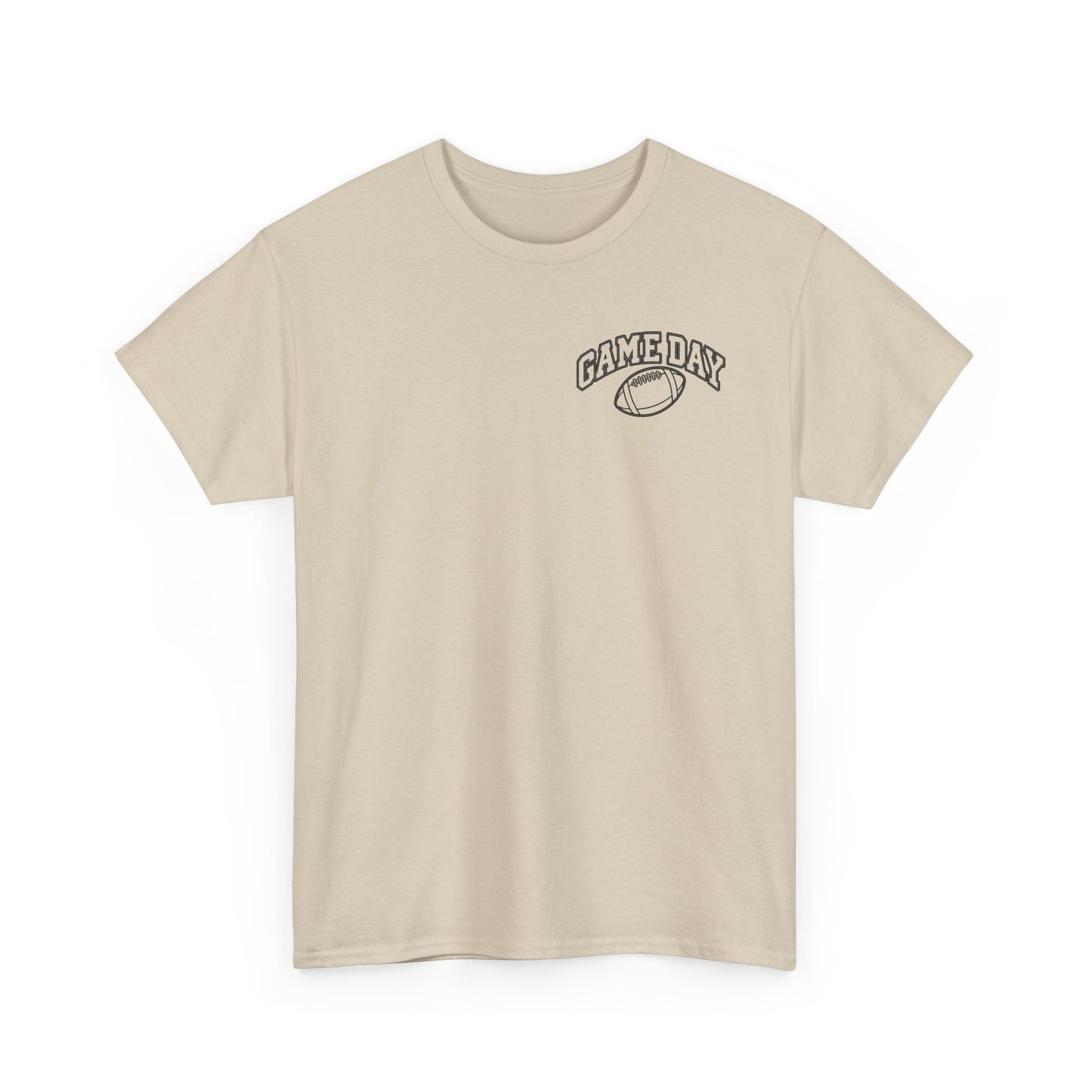 Game Day Football Tee — Minimal Chest Logo White T-Shirt