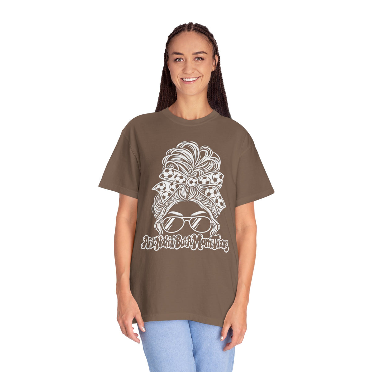 Messy Bun Mom Life T-Shirt — 'Ain't Nothin' But A Mom Thing' Soccer Graphic Tee