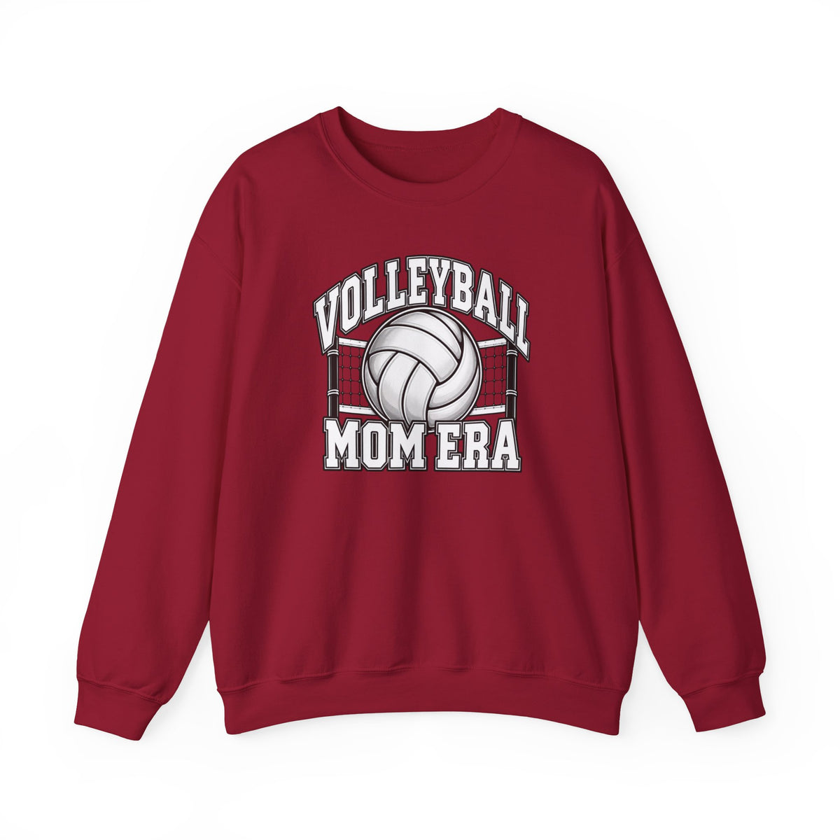 Volleyball Mom Crewneck Sweatshirt — Retro Volleyball Net Design