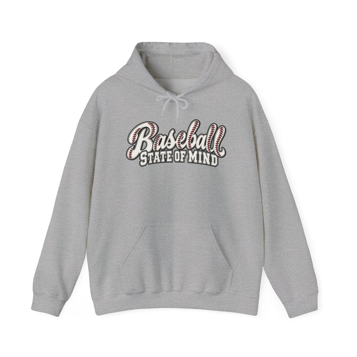 Baseball State of Mind Hoodie — Retro Script Baseball Pullover