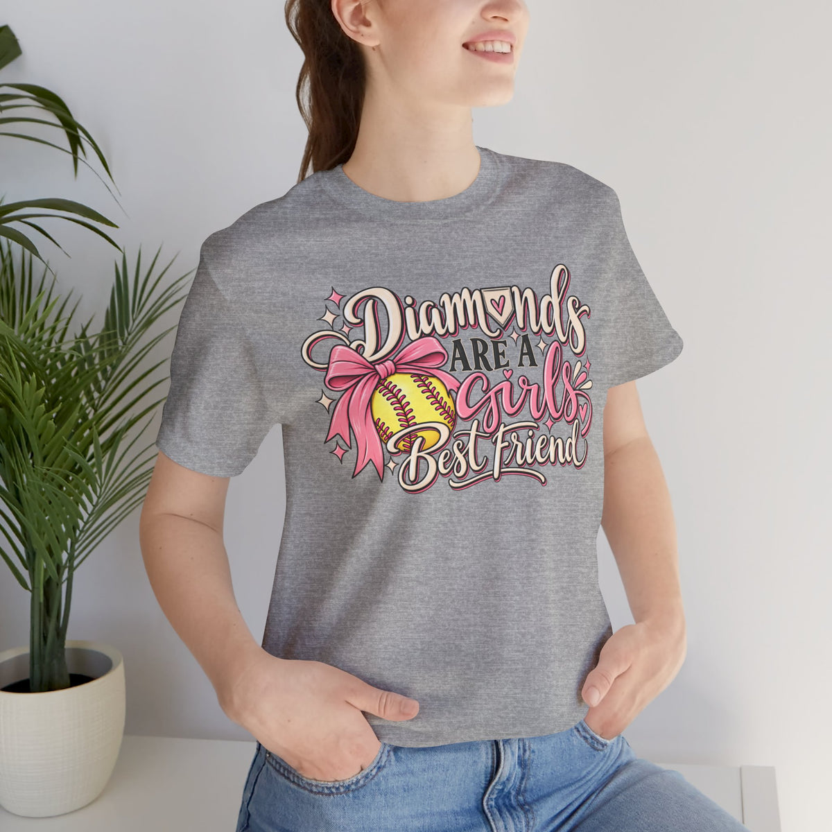 Diamonds Are a Girl's Best Friend Softball Graphic Tee