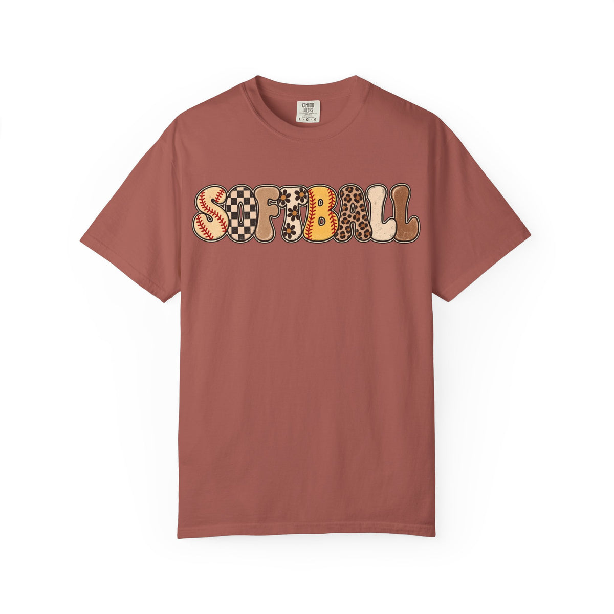 Softball Retro Graphic T-Shirt — Vintage Patterned Lettering