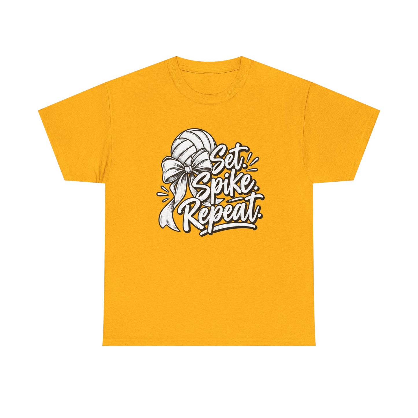 Volleyball Tee – “Set, Spike, Repeat” Graphic T-Shirt