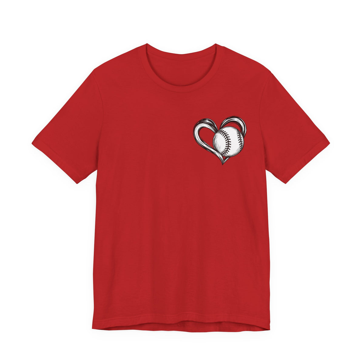 I Love Me Some Baseball T‑Shirt — Heart Baseball Graphic Tee