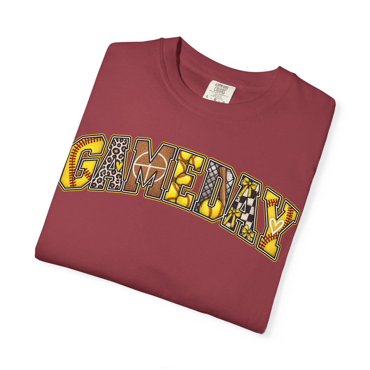 Softball Gameday Retro Patchwork T-Shirt