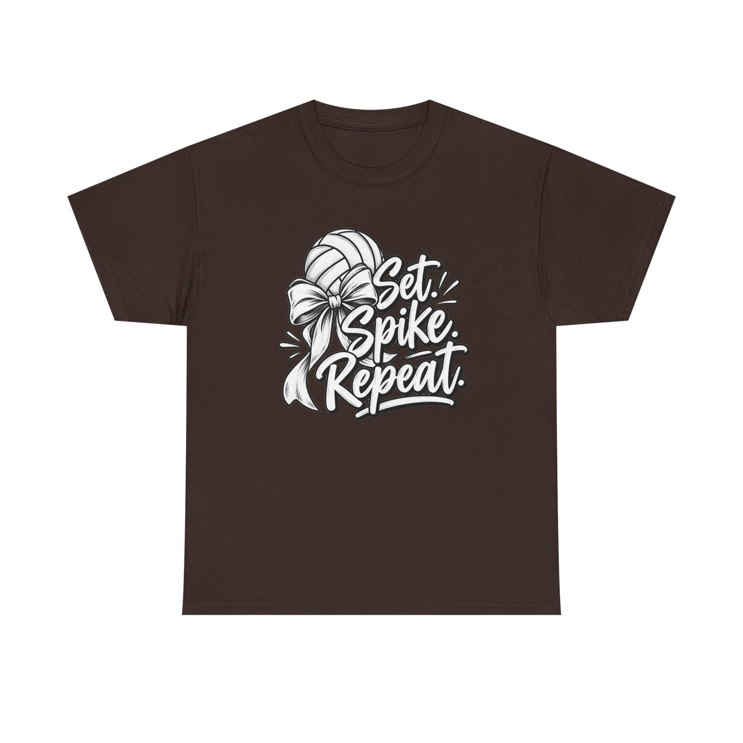Volleyball Tee – “Set, Spike, Repeat” Graphic T-Shirt