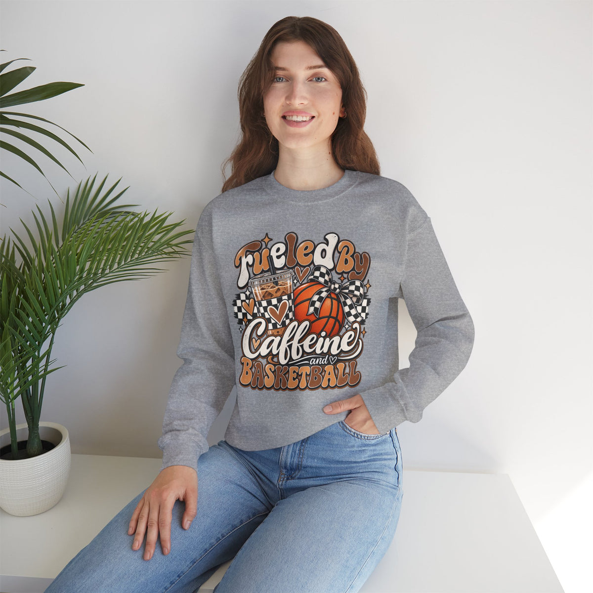 Heavy Blend™ Basketball Crewneck Sweatshirt