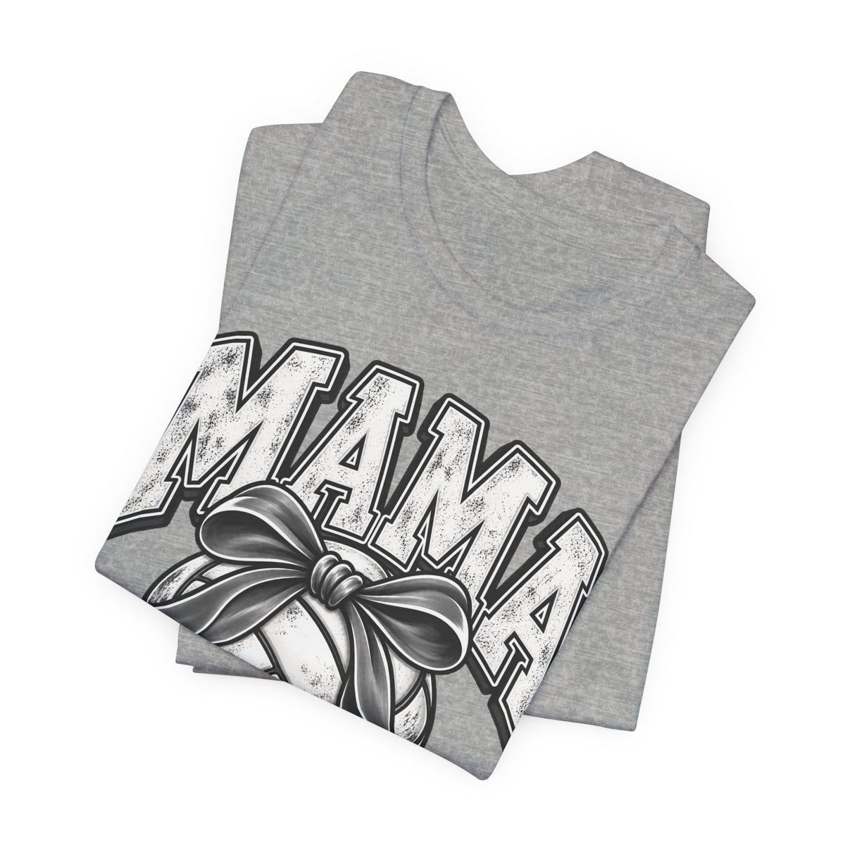 Volleyball Mama Tee — Mom Volleyball Shirt with Ribboned Ball Graphic