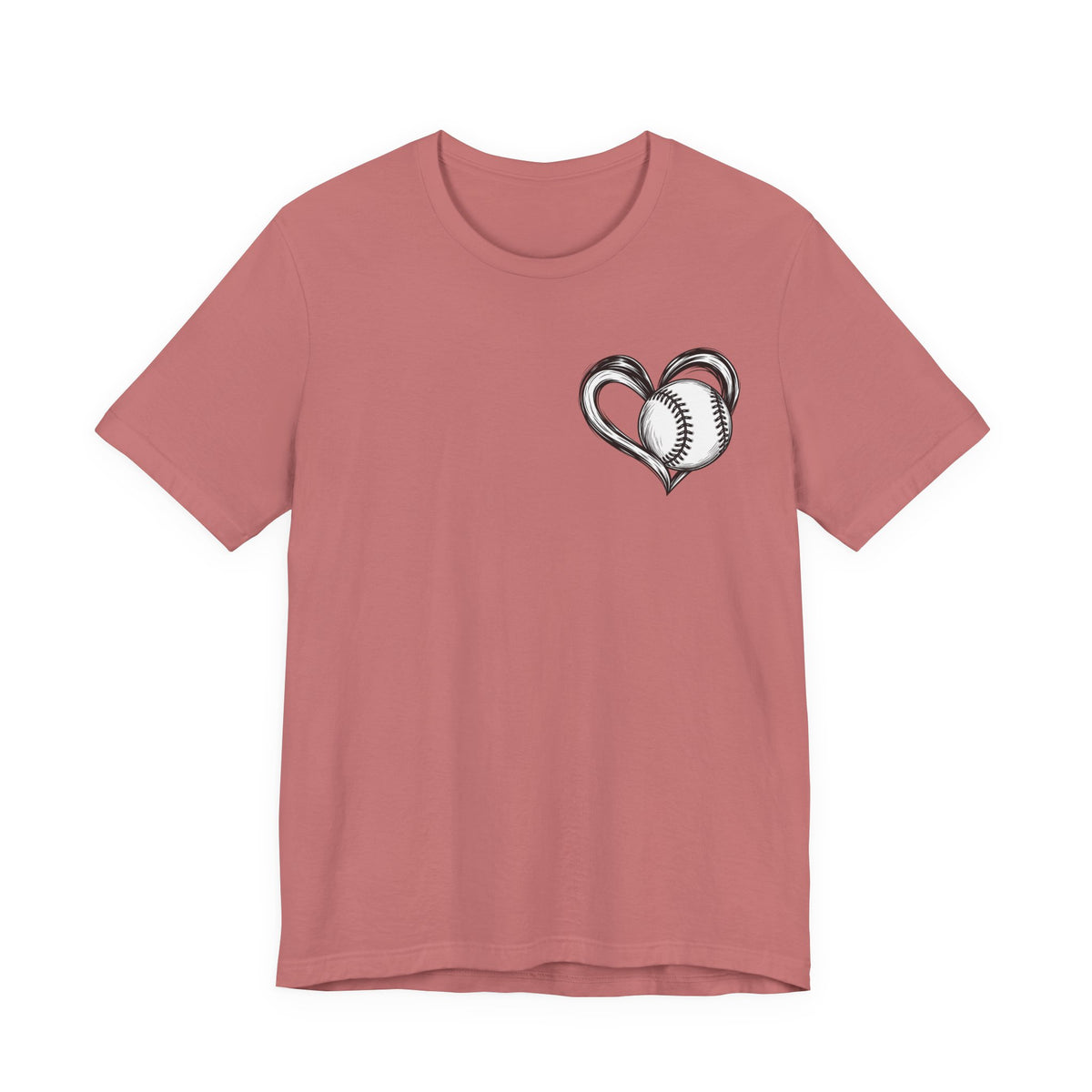 I Love Me Some Baseball T‑Shirt — Heart Baseball Graphic Tee