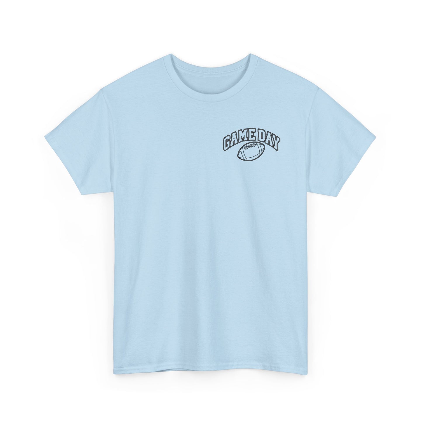 Game Day Football Tee — Minimal Chest Logo White T-Shirt