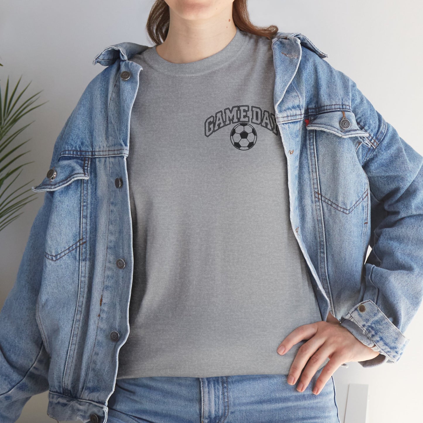 Soccer Dad T-Shirt — 'DAD' Arch with Soccer Ball Chest Graphic