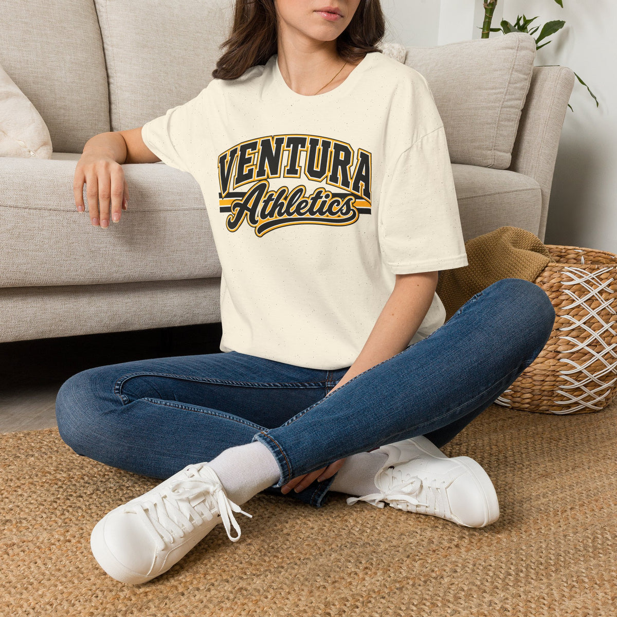 Ventura Athletics T-Shirt — Vintage Collegiate Crew Tee