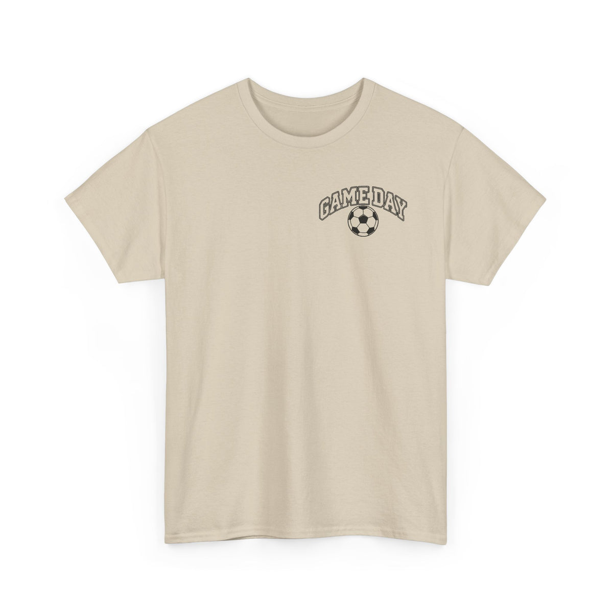 Soccer Dad T-Shirt — 'DAD' Arch with Soccer Ball Chest Graphic