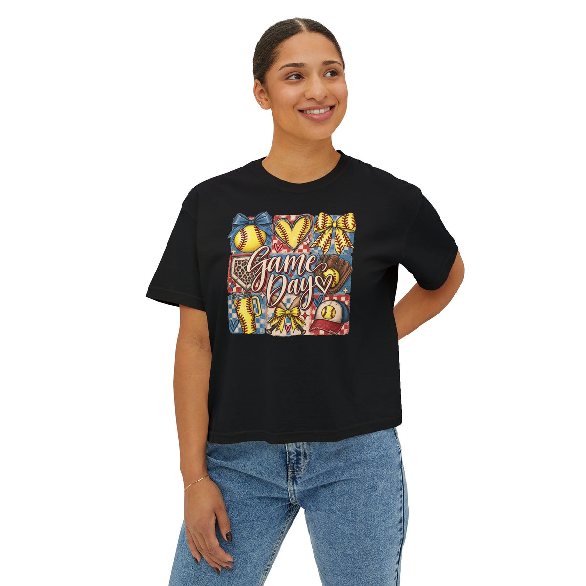 Game Day Softball Women's Boxy Tee