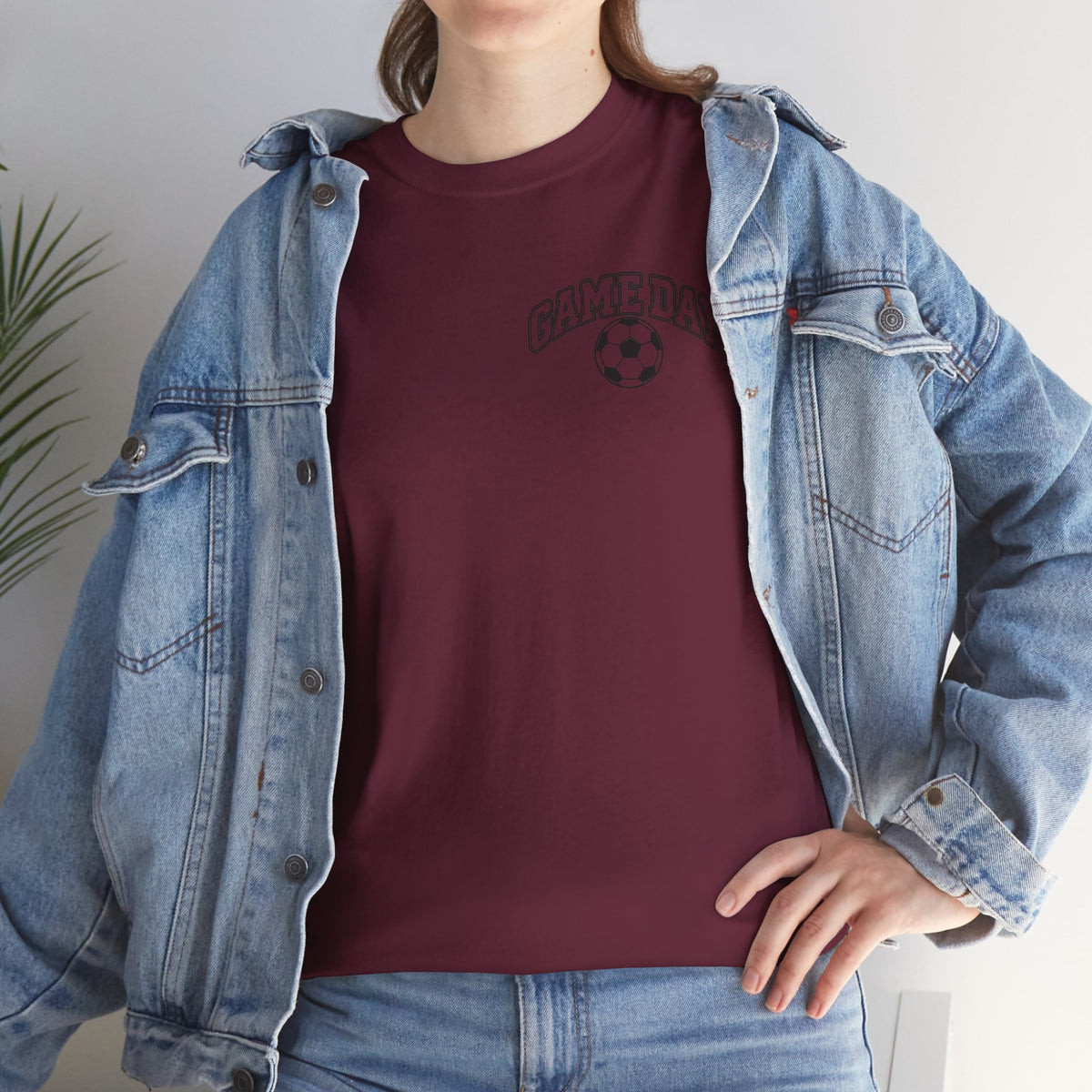Soccer Dad T-Shirt — 'DAD' Arch with Soccer Ball Chest Graphic