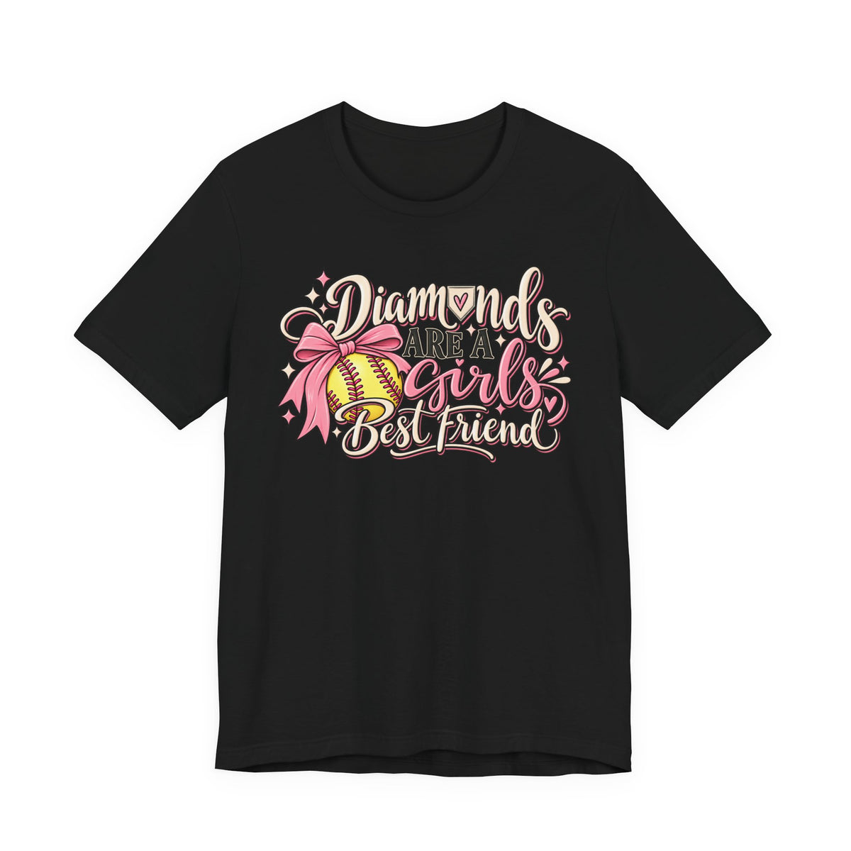 Diamonds Are a Girl's Best Friend Softball Graphic Tee