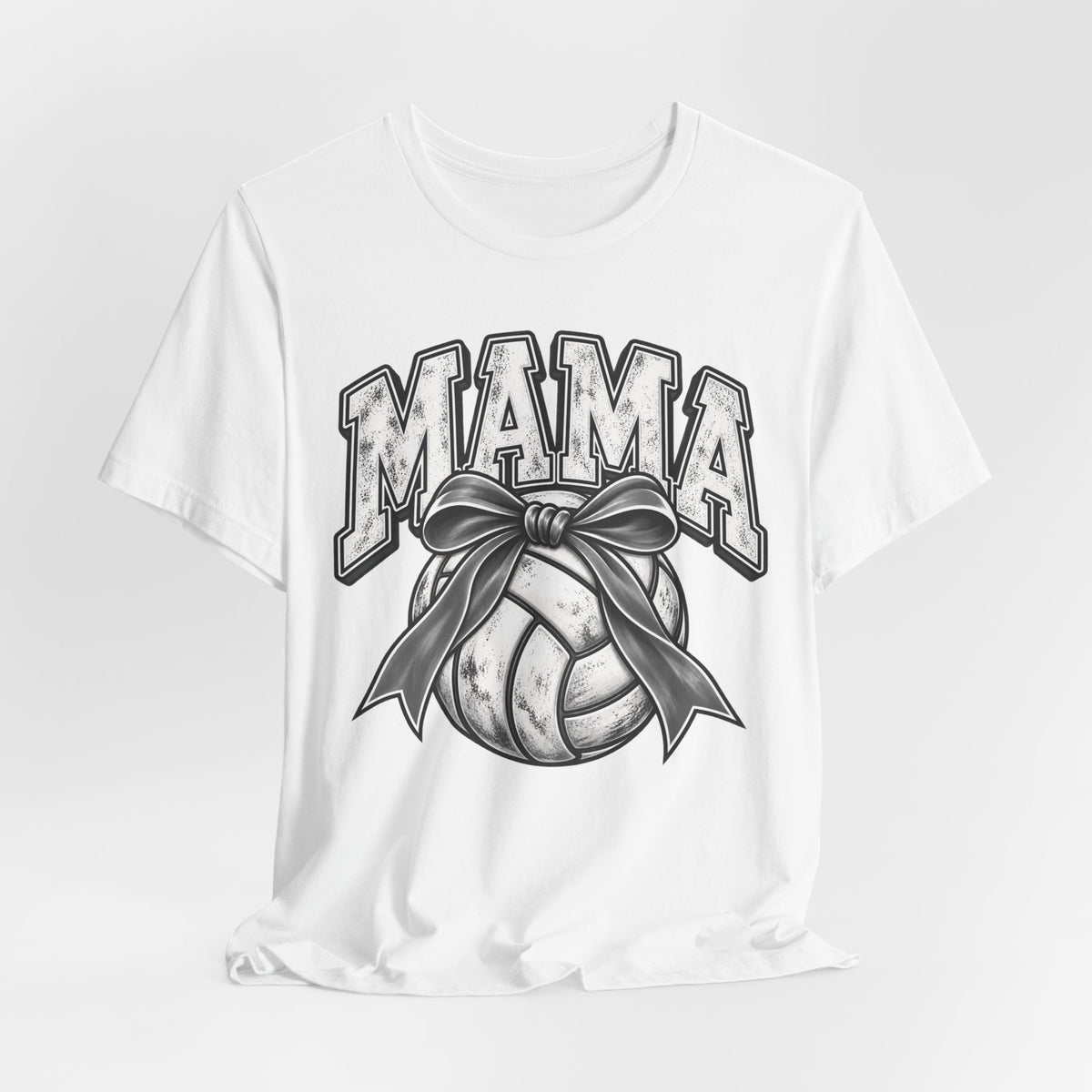 Volleyball Mama Tee — Mom Volleyball Shirt with Ribboned Ball Graphic