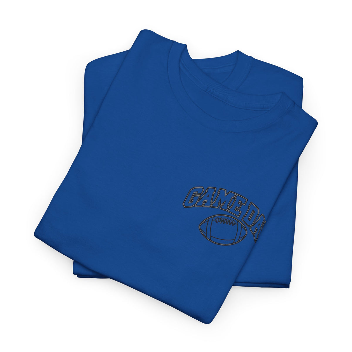 Game Day Football Tee — Minimal Chest Logo White T-Shirt