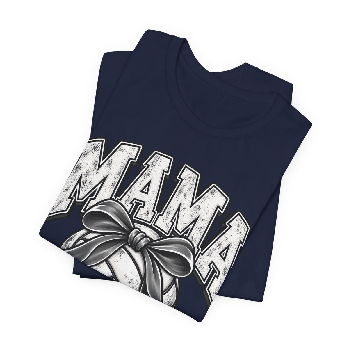 Volleyball Mama Tee — Mom Volleyball Shirt with Ribboned Ball Graphic