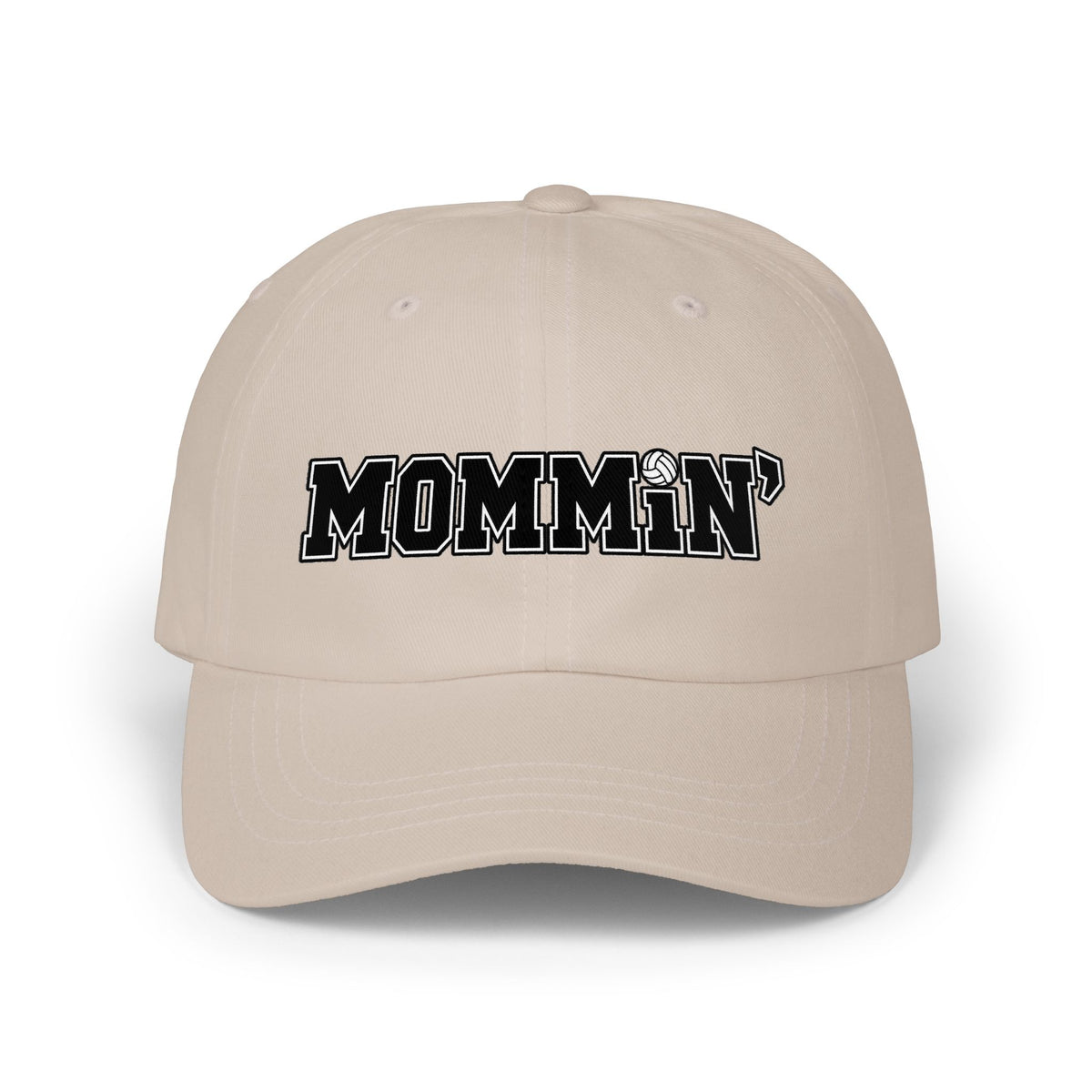 Mommin' Classic Dad Cap — Embroidered Casual Volleyball Hat for Moms