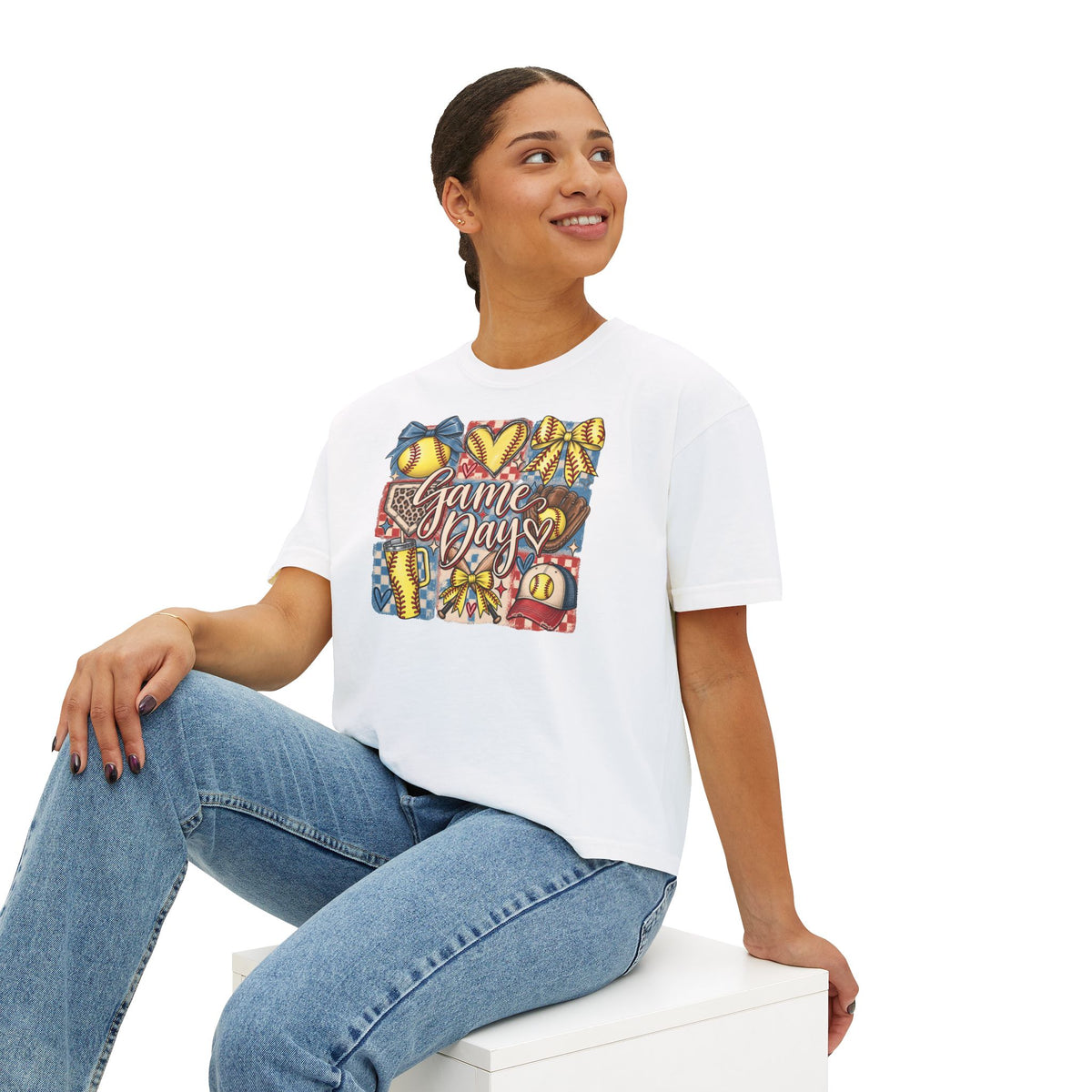 Game Day Softball Women's Boxy Tee