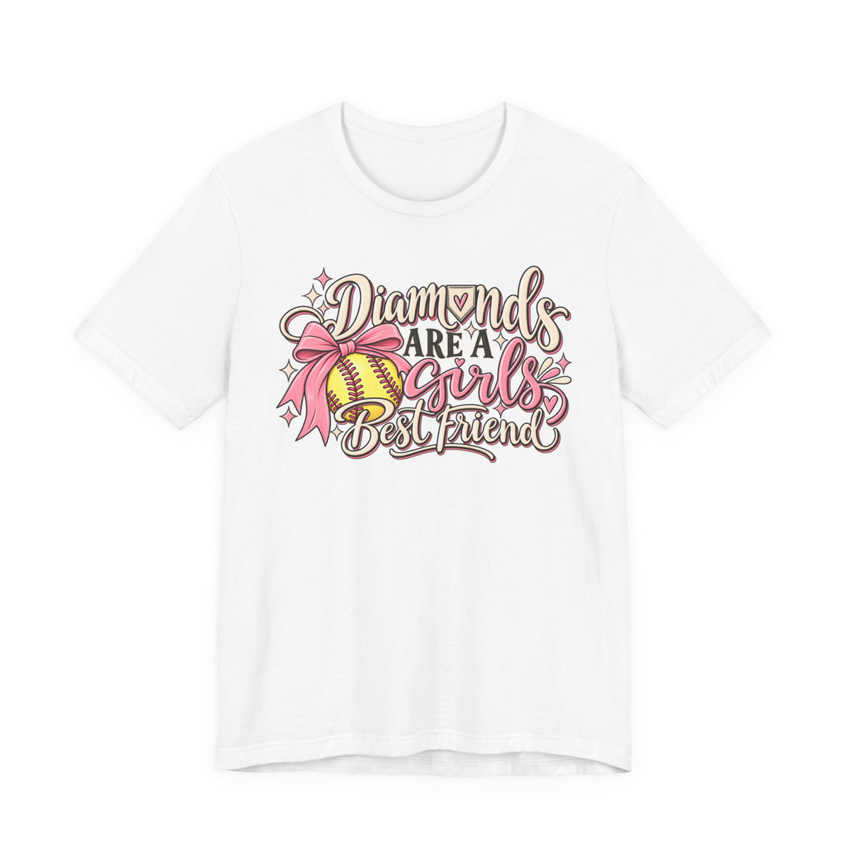 Diamonds Are a Girl's Best Friend Softball Graphic Tee
