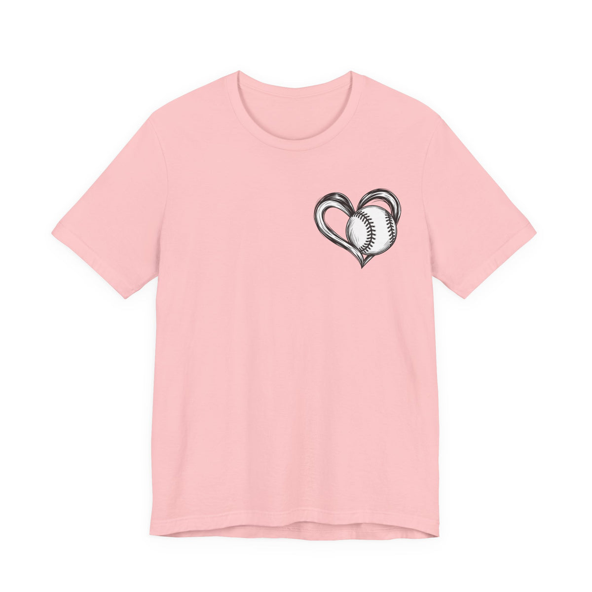 I Love Me Some Baseball T‑Shirt — Heart Baseball Graphic Tee